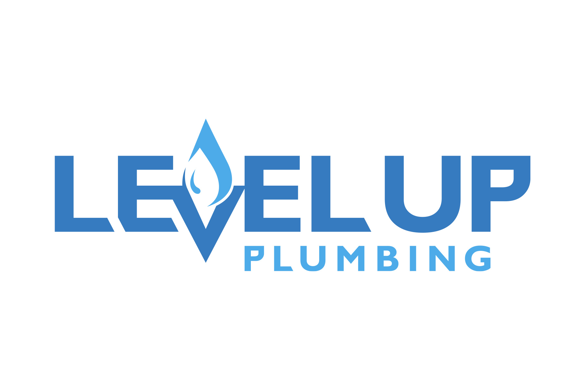 level up plumbing logo design