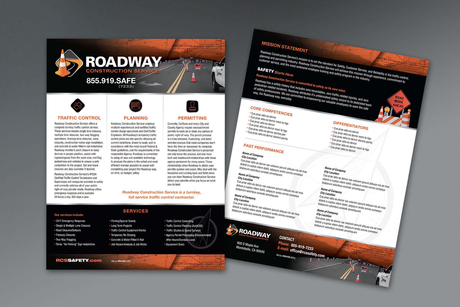 roadway construction brochure design