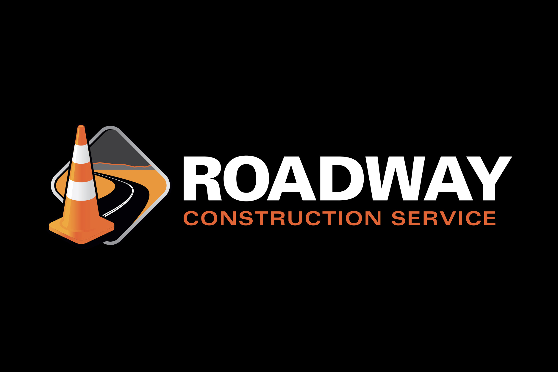 roadway construction service logo design